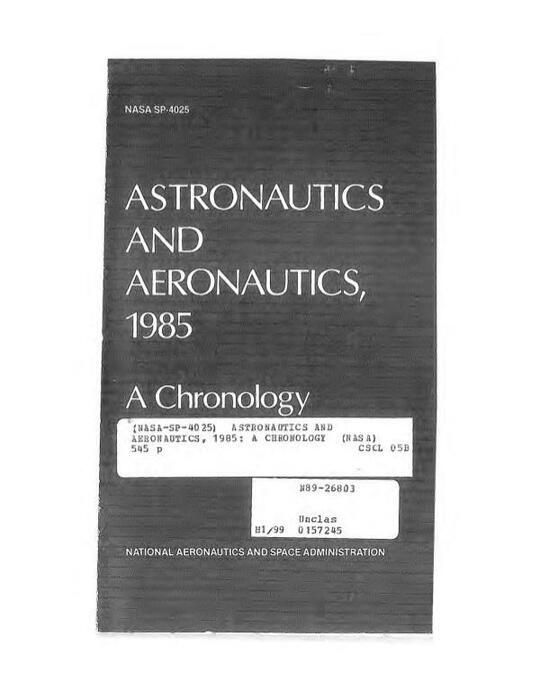 Aeronautics and Astronautics, 1985