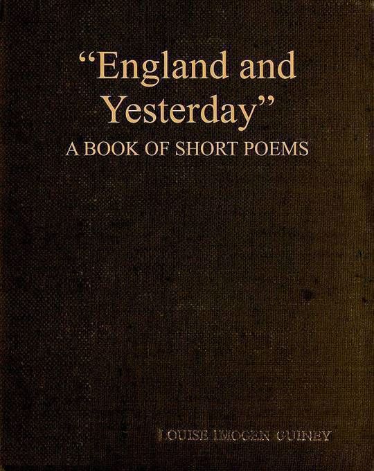 "England and Yesterday" A Book of Short Poems