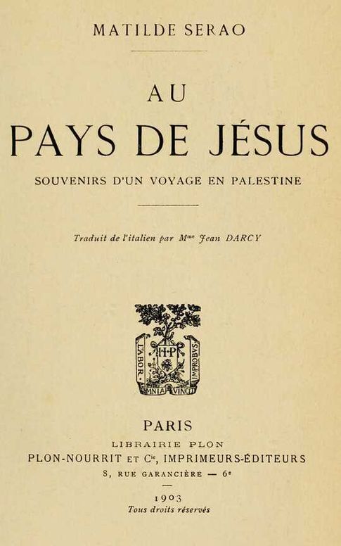 Au pays de Jésus: souvenirs d'un voyage en Palestine