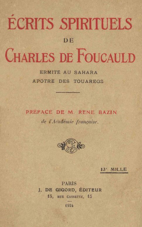 Écrits spirituels de Charles de Foucauld