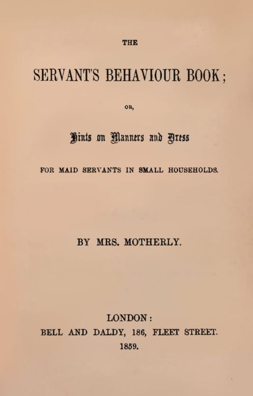 The servant's behaviour book