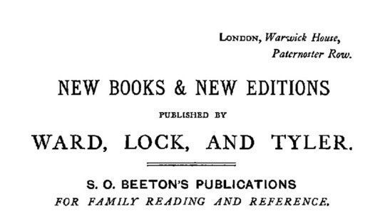 New Books & New Editions, Published by Ward, Lock, and Tyler