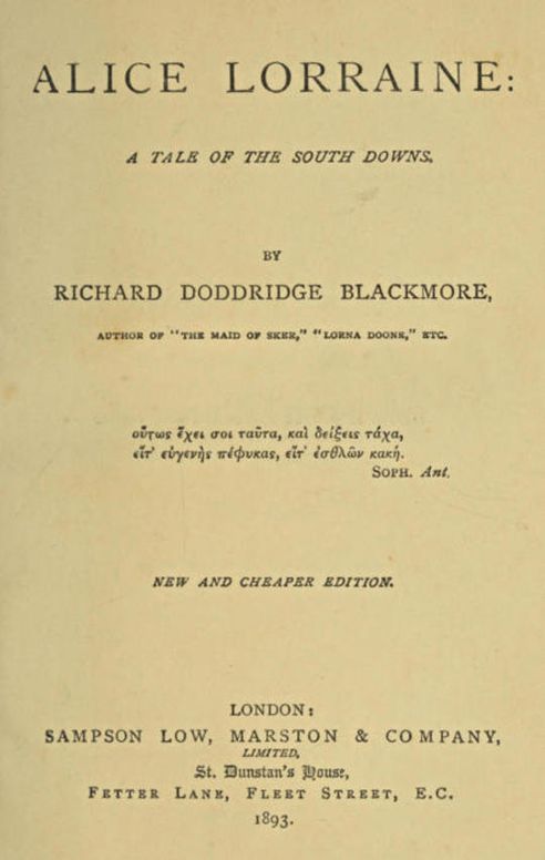 Alice Lorraine A Tale of the South Downs