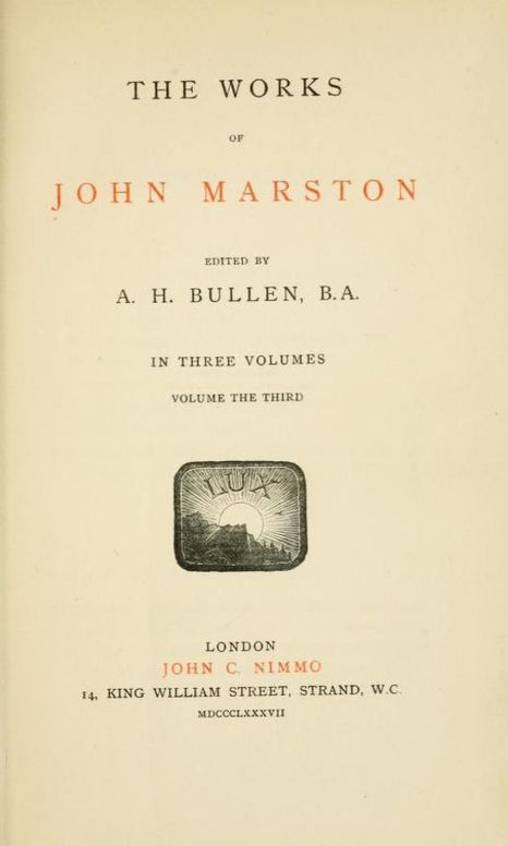 The Works of John Marston Volume 3