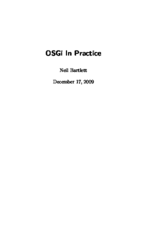 OSGi in Practice
