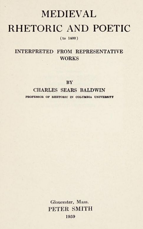 Medieval rhetoric and poetic to 1400