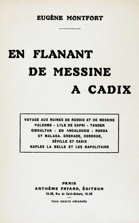 En flânant de Messine à Cadix