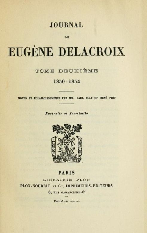 Journal de Eugène Delacroix, Volume 2