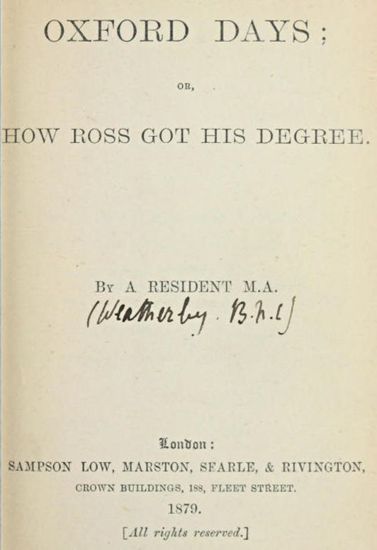 Oxford Days or How Ross Got His Degree