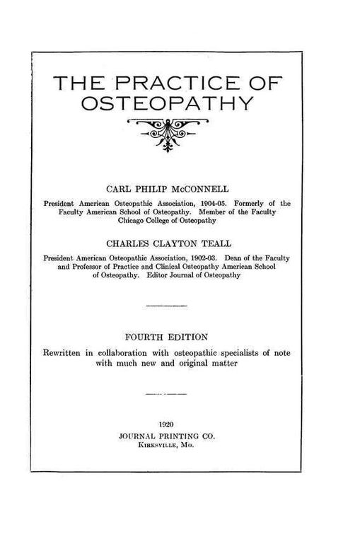 The practice of osteopathy