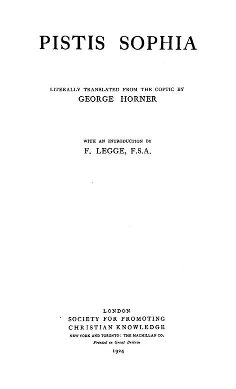 Pistis Sophia