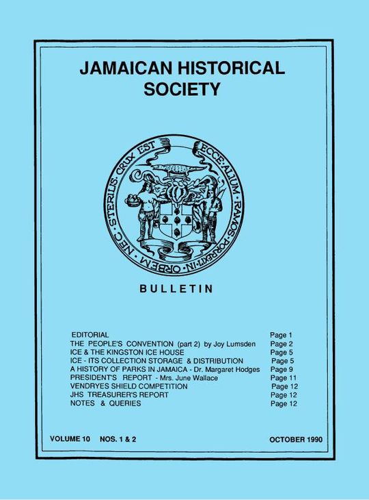 Jamaican Historical Society Bulletin, Vol. 10