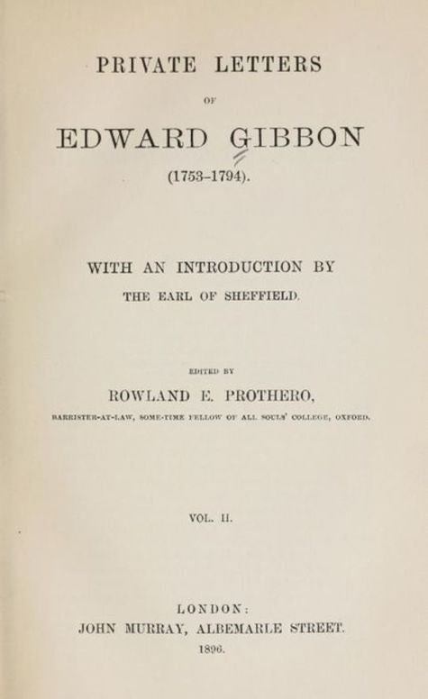 Private letters of Edward Gibbon (1753-1794) Volume 2 (of 2)