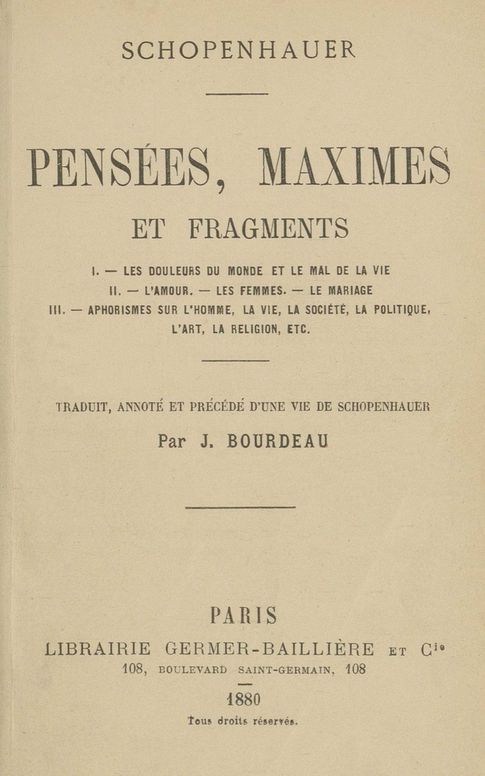 Pensées, maximes et fragments