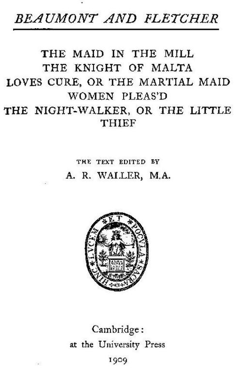 Beaumont and Fletcher's Works, Vol. 7
