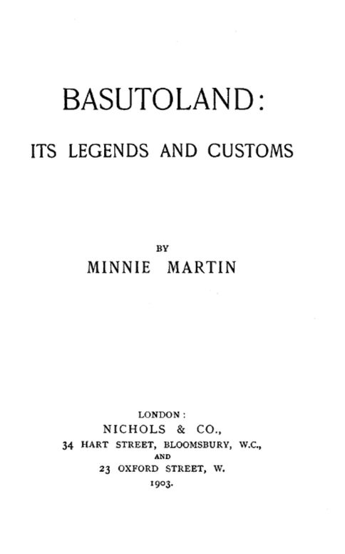 Basutoland Its Legends and Customs