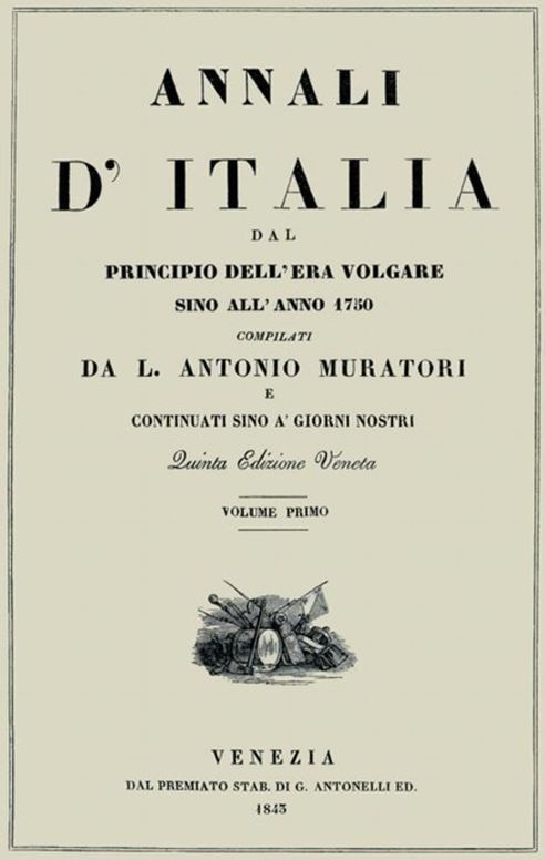Annali d'Italia, vol. 1 dal principio dell'era volgare sino all'anno 1750
