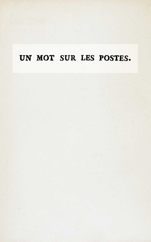 Un mot sur les postes