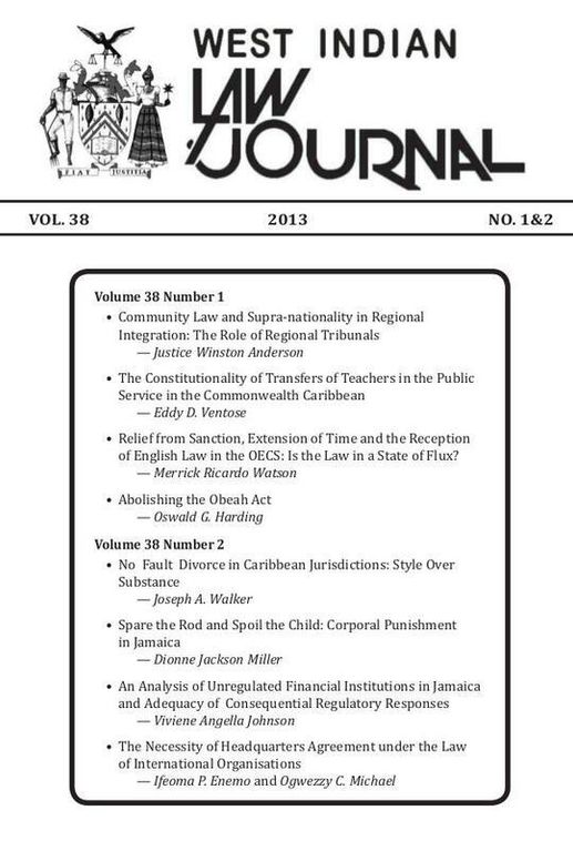West Indian Law Journal Volume 38 Issues 1 & 2