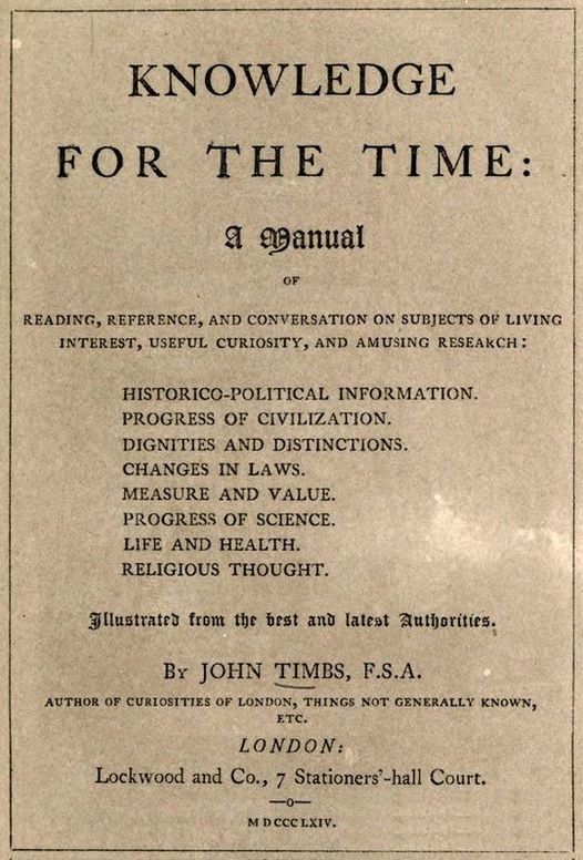 Knowledge for the Time A Manual of Reading, Reference, and Conversation on Subjects of Living Interest, Useful Curiosity, and Amusing Research