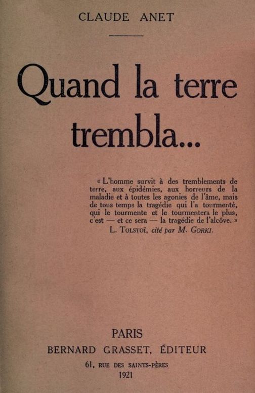 Quand la Terre trembla