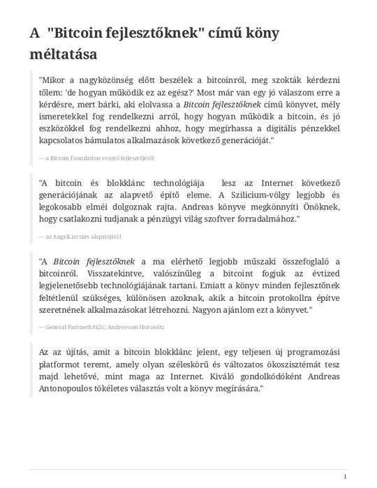 Bitcoin fejlesztőknek