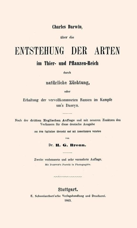 Über die Entstehung der Arten im Thier- und Pflanzen-Reich durch natürliche Züchtung