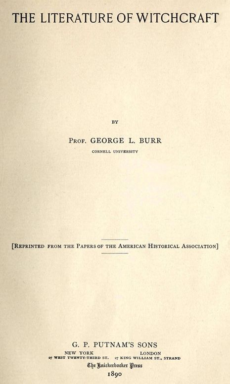 The literature of witchcraft