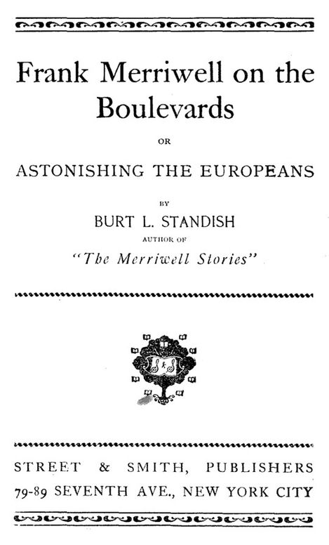 Frank Merriwell on the Boulevards