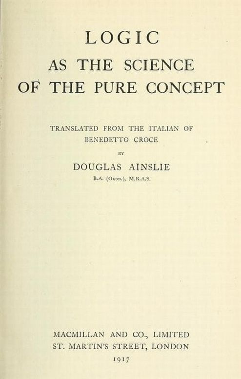Logic as the Science of the pure Concept