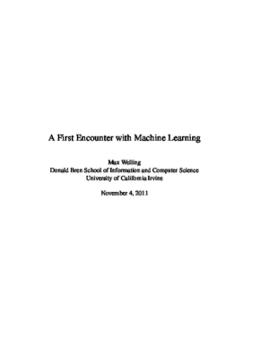 A First Encounter with Machine Learning