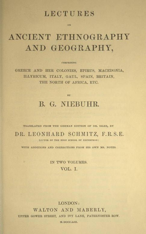 Lectures on ancient ethnography and geography, volume 1 (of 2)
