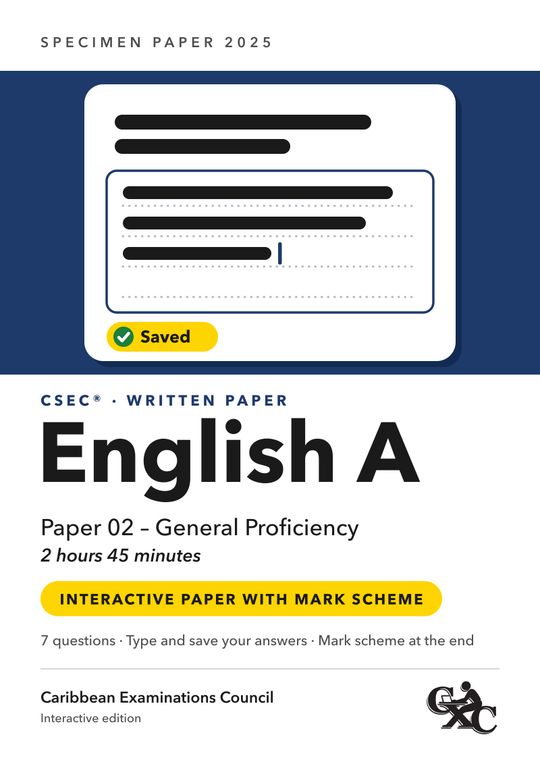 CSEC English A, Paper 01: Specimen Paper 2025 (interactive fixed-layout ...