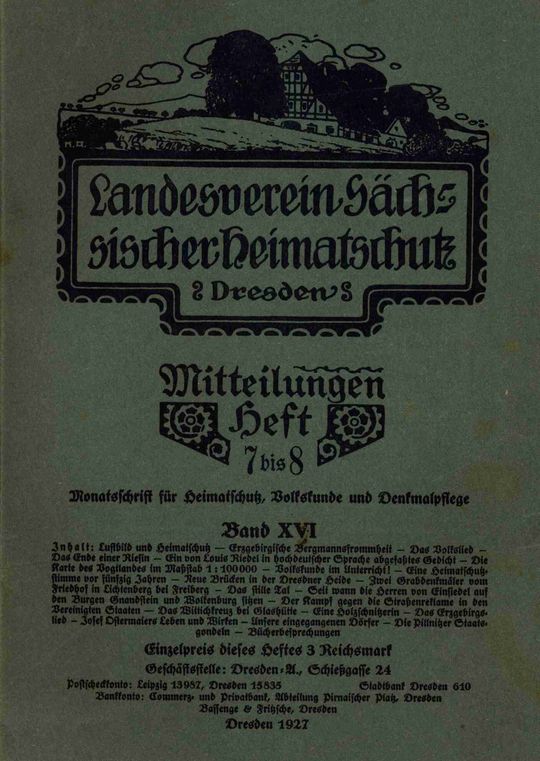 Landesverein Sächsischer Heimatschutz — Mitteilungen Band XVI, Heft 7–8