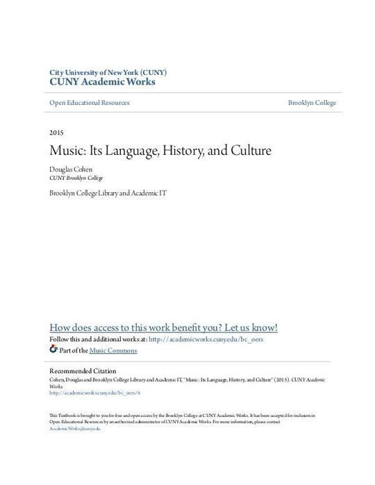 Music: Its Language, History, and Culture