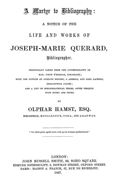 A martyr to bibliography