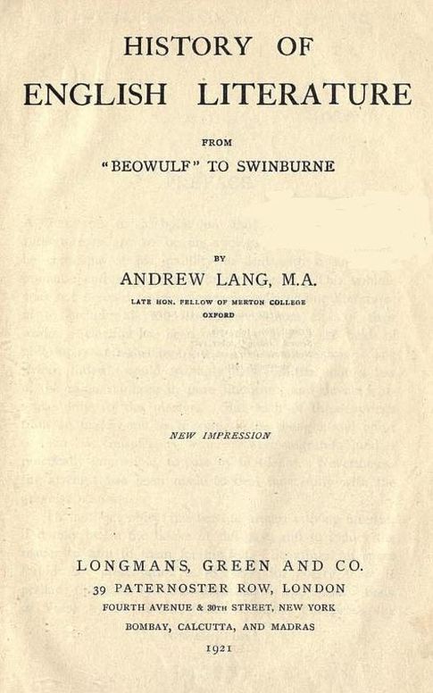 History of English Literature
From 'Beowulf' to Swinburne