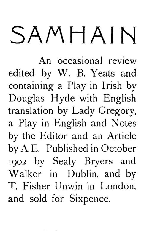 Samhain, issue 2, October 1902