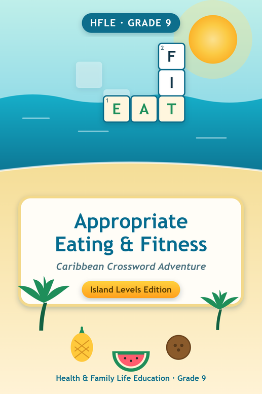 HFLE Grade 9: Appropriate Eating & Fitness Crossword — Island Levels Edition