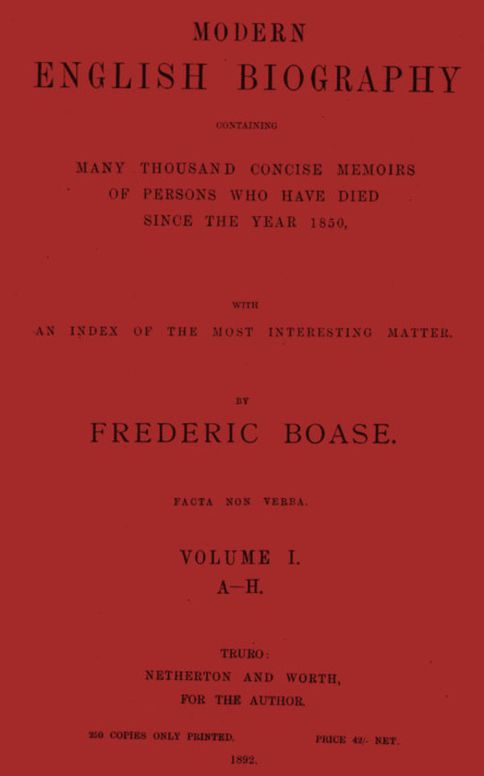 Modern English Biography (volume 1 of 4) A-H