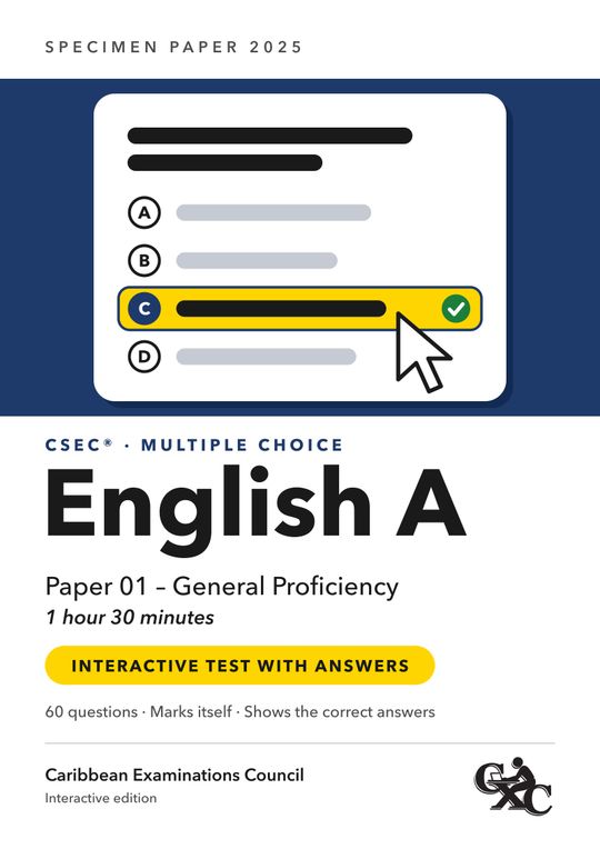 CSEC Mathematics, Paper 01: Specimen Paper 2025 (interactive fixed ...
