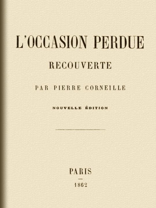 L'occasion perdue recouverte