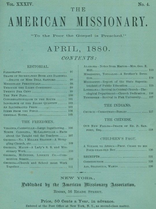 The American Missionary — Volume 34, No. 4, April, 1880