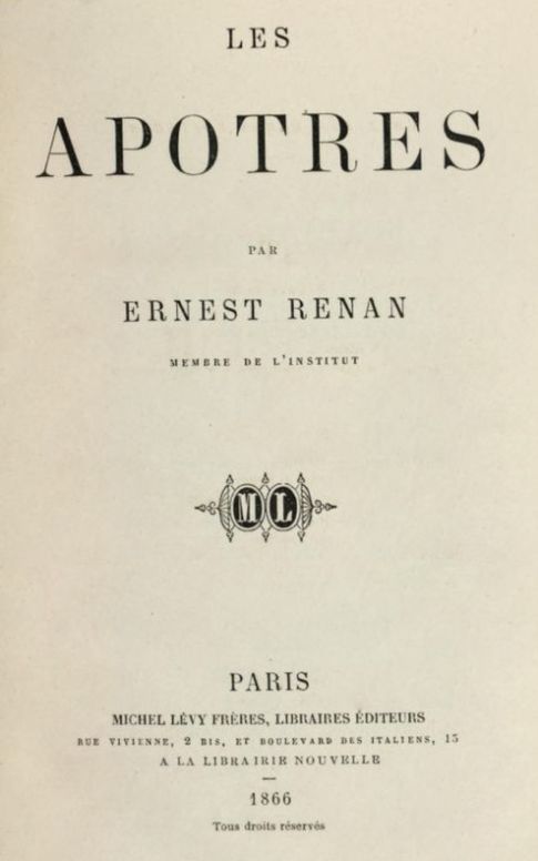 Les apôtres
Histoire des origines du christianisme, volume 2