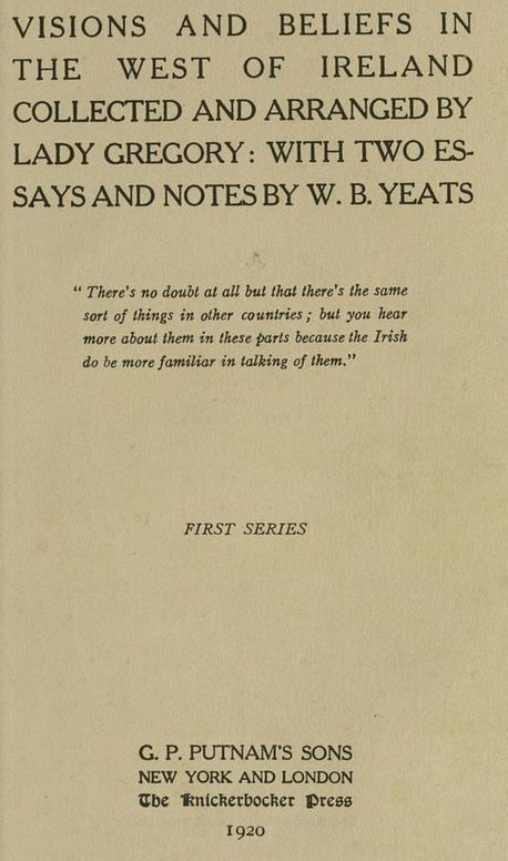 Visions and Beliefs in the West of Ireland, First Series