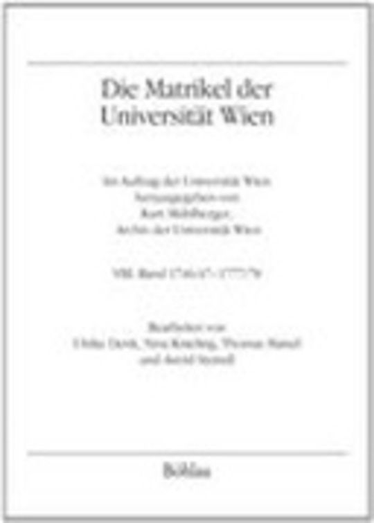 Die Matrikel der Universität Wien