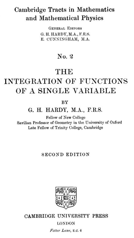 The Integration of Functions of a Single Variable
