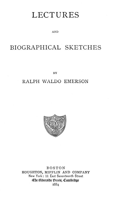 Lectures and biographical sketches