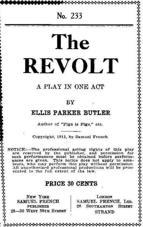 The Revolt A Play In One Act