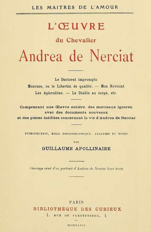 L'oeuvre du chevalier Andrea de Nerciat (1/2)